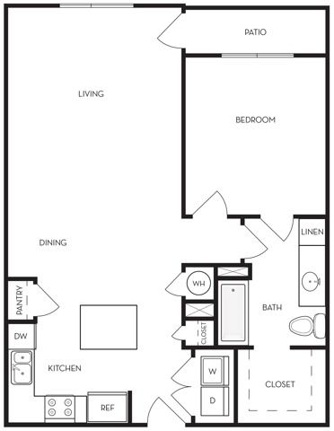 1 bed, 1 bath, 889 sqft, $1,379