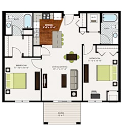 2 beds, 2 baths, 1,120 sqft, $2,055