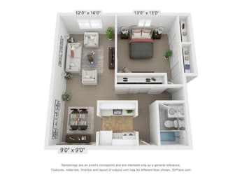 1 bed, 1 bath, 650 sqft, $1,060