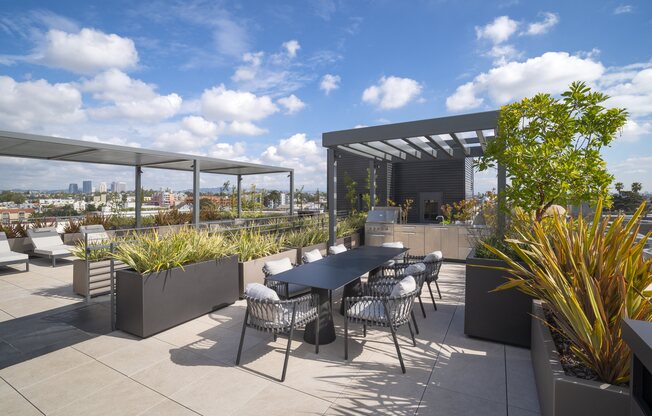 Keystone rooftop with BBQ and lounge seating