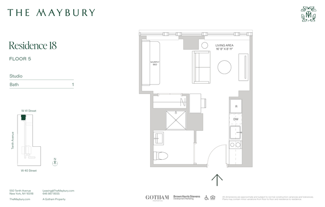 Studio, 1 bath, $3,400, Unit 518