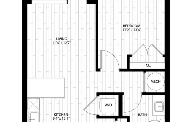 1 bed, 1 bath, 673 sqft, $899, Unit 137