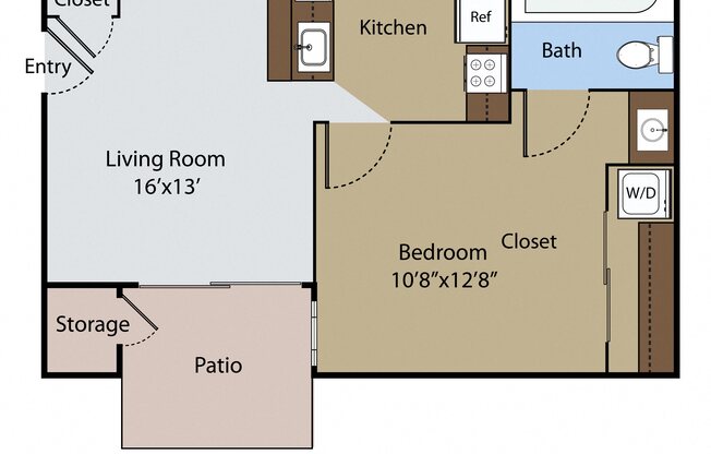 1 bed, 1 bath, 480 sqft, $970