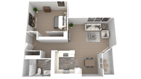 1 bed, 1 bath, 668 sqft, $1,295