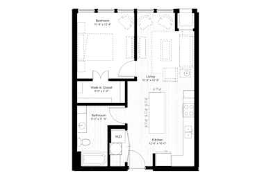 1 bed, 1 bath, 680 sqft, $1,541