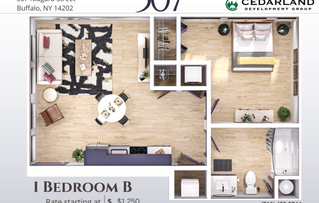 1 bed, 1 bath, 475 sqft, $1,349, Unit 304 - R