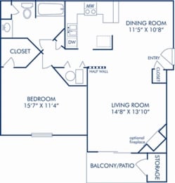 1 bed, 1 bath, 758 sqft, $1,095