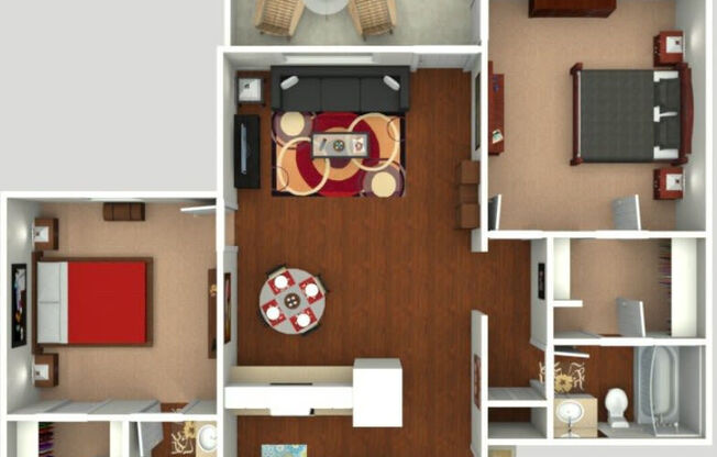 2 beds, 2 baths, 1,000 sqft, $1,730