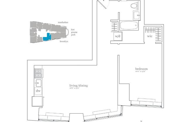1 bed, 1 bath, $4,595, Unit 32L