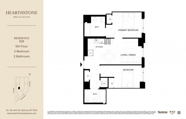 2 beds, 2 baths, $4,542, Unit 526