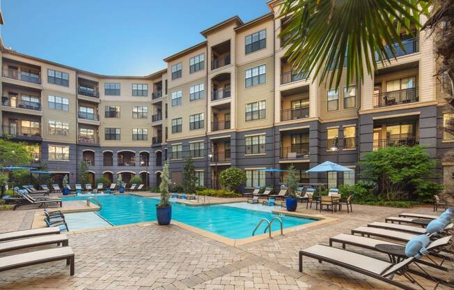 Resort-Style Pool with In-Water Loungers