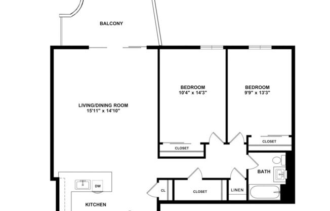 2 beds, 1 bath, 873 sqft, $5,536