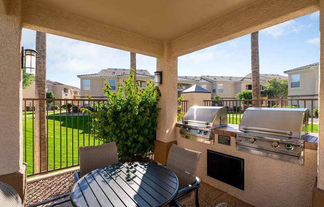 Poolside BBQ grilling station - Arrowhead Landing
