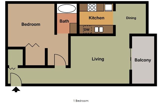 1 bed, 1 bath, 765 sqft, $750, Unit A10