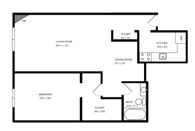 1 bed, 1 bath, 679 sqft, $2,432