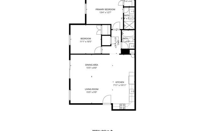 2 beds, 2 baths, 1,070 sqft, $1,850, Unit 42