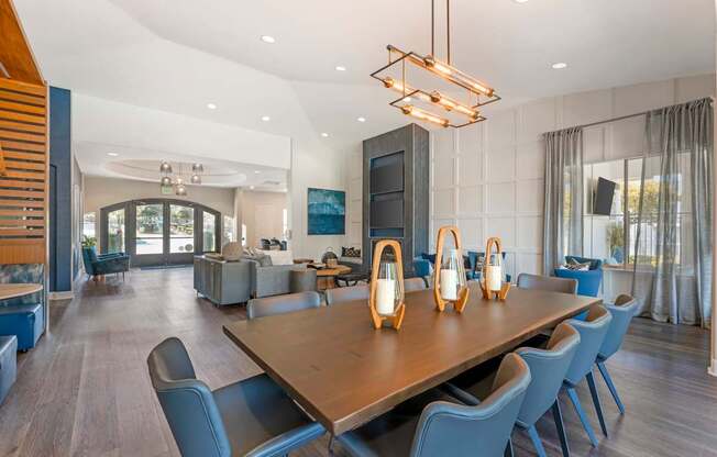 The clubhouse at Ascent at the Galleria is bright and inviting, filled with natural light and plenty of comfortable seating. It's the perfect place to unwind, connect with neighbors, or simply relax.