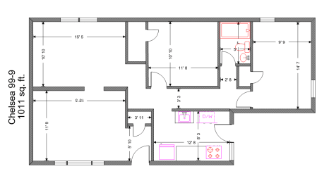 2 beds, 1 bath, 1,024 sqft, $1,225