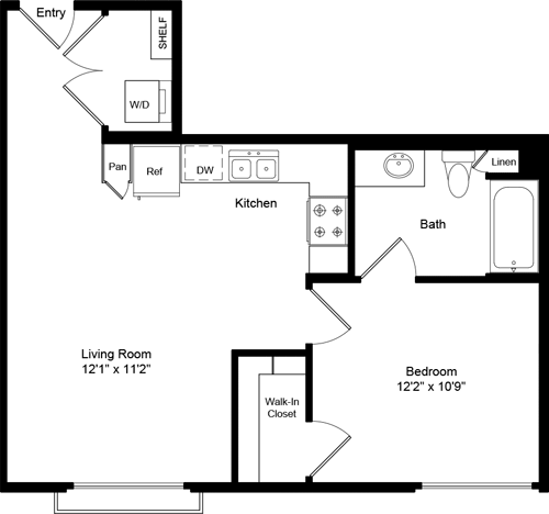 1 bed, 1 bath, 638 sqft, $2,747, Unit 2261