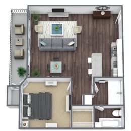 1 bed, 1 bath, 647 sqft, $1,447