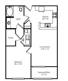 1 bed, 1 bath, 850 sqft, $1,093