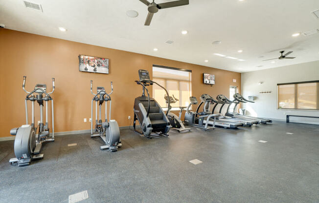 Large fitness center at new west clubhouse at North Pointe Villas luxury apartments near 14th and Fletcher