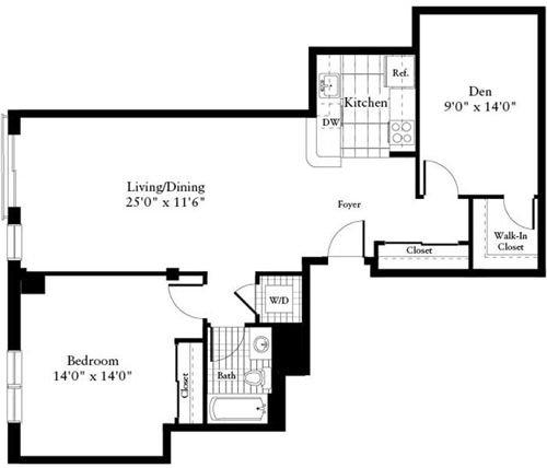 1 bed, 1 bath, 1,000 sqft, $2,930, Unit 0254