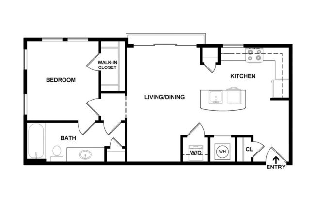 1 bed, 1 bath, 670 sqft, $1,323