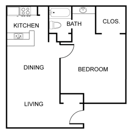 1 bed, 1 bath, 583 sqft, $1,237