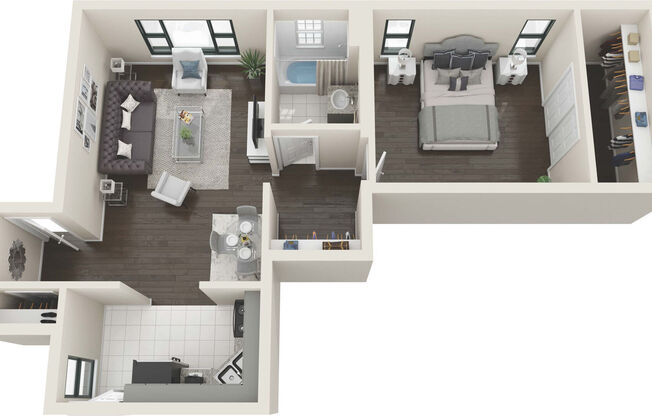 1 bed, 1 bath, 670 sqft, $1,483