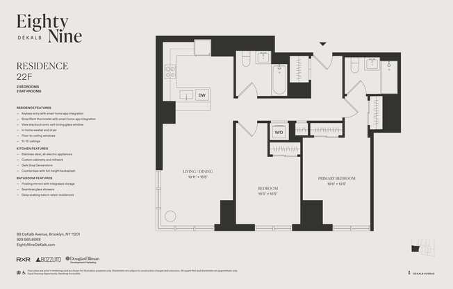 2 beds, 2 baths, $8,000, Unit 22F