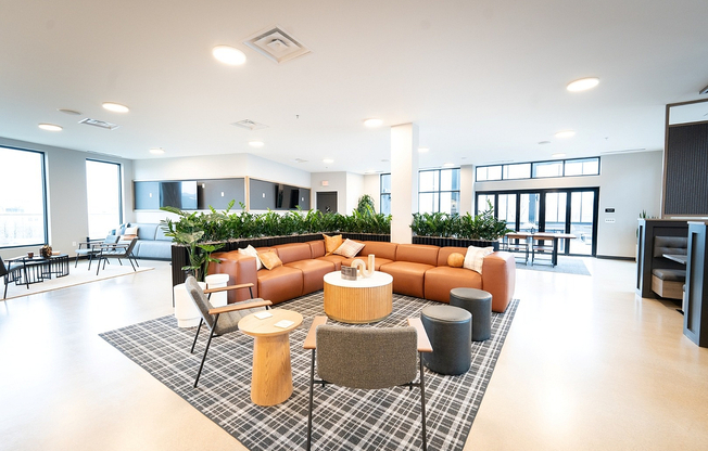 Experience modern comfort in this stylish lounge, perfect for relaxation and socializing.
