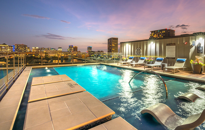 On the tanning ledge or pool deck, enjoy the view