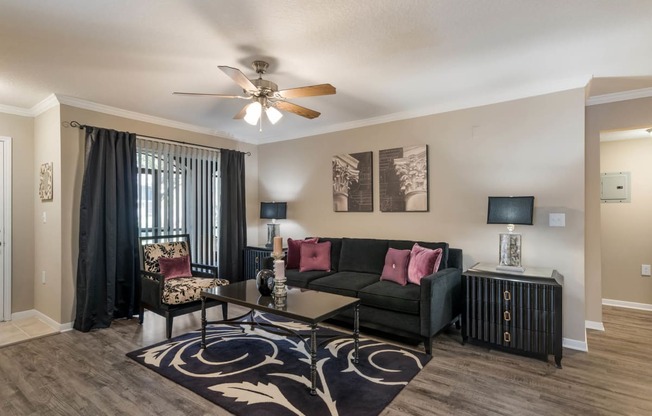 Living Rooms with Ceiling Fan at The Parkway at Hunters Creek, Florida
