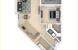 1 bed, 1 bath, 751 sqft, $1,589