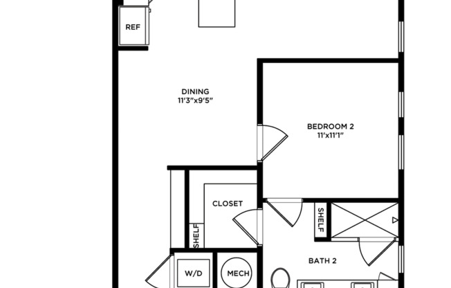 2 beds, 2 baths, 1,229 sqft, $2,560, Unit 227