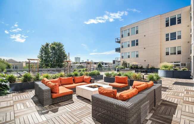 2828 Zuni Apartments in Denver, Colorado Outdoor Patio with Seating and Fire Pit