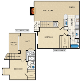 2 beds, 2 baths, 1,106 sqft, $1,869