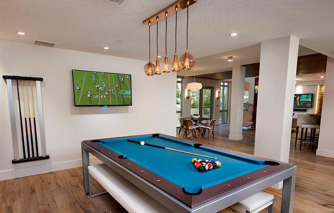 Social lounge with billiards at Berkshire Lauderdale by the Sea, Ft. Lauderdale
