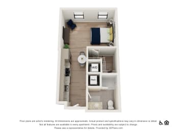 Studio, 1 bath, 476 sqft, $1,810