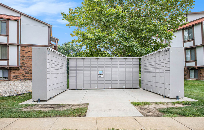 Amazon Hub package lockers at Apple Ridge Apartments, Michigan, 49534