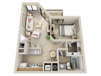 1 bed, 1 bath, 671 sqft, $1,360