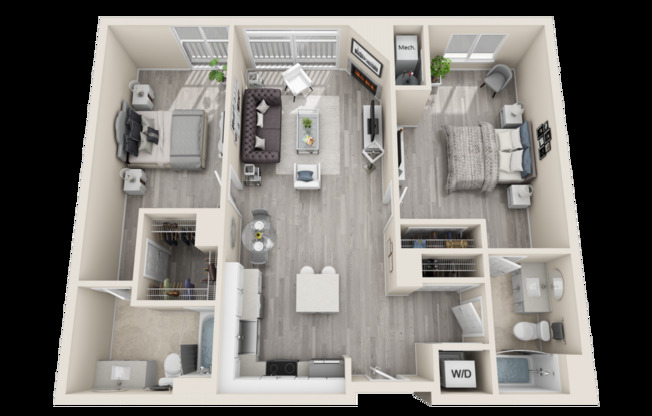 2 beds, 2 baths, 973 sqft, $2,326