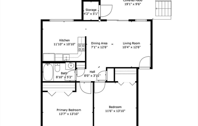 2 beds, 1 bath, 836 sqft, $2,200, Unit 26