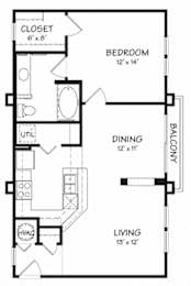 1 bed, 1 bath, 767 sqft, $1,302