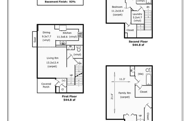 3 beds, 4 baths, 1,612 sqft, $1,950, Unit 1602 Robertson H