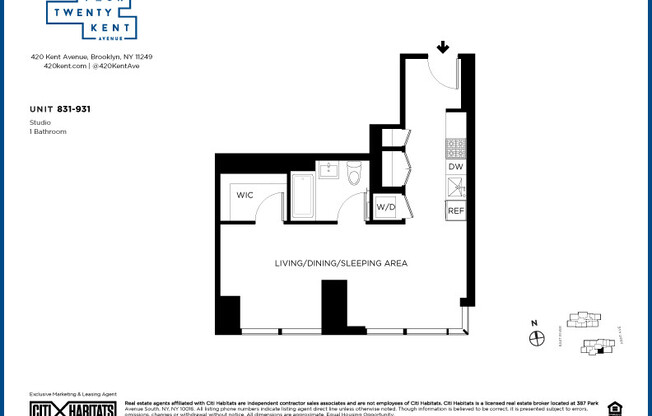 Studio, 1 bath, $3,957, Unit 831