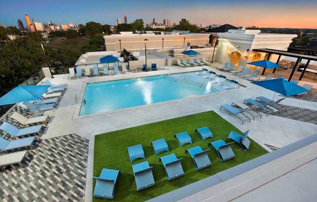 Pool Side Relaxing Area at The Mill at Westside, Atlanta, 30318