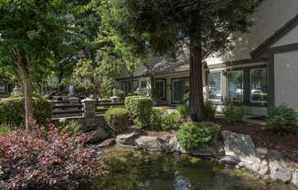 Stanford Heights clubhouse entry fountain