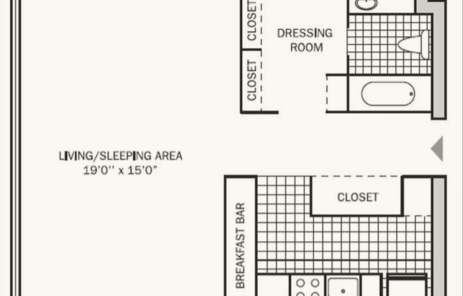Studio, 1 bath, 475 sqft, $930